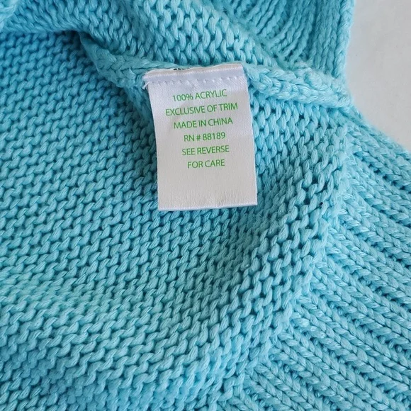 Lilly Pulitzer Marine Blue Teal Roll Neck Sweater Size XS - Picture 4 of 4